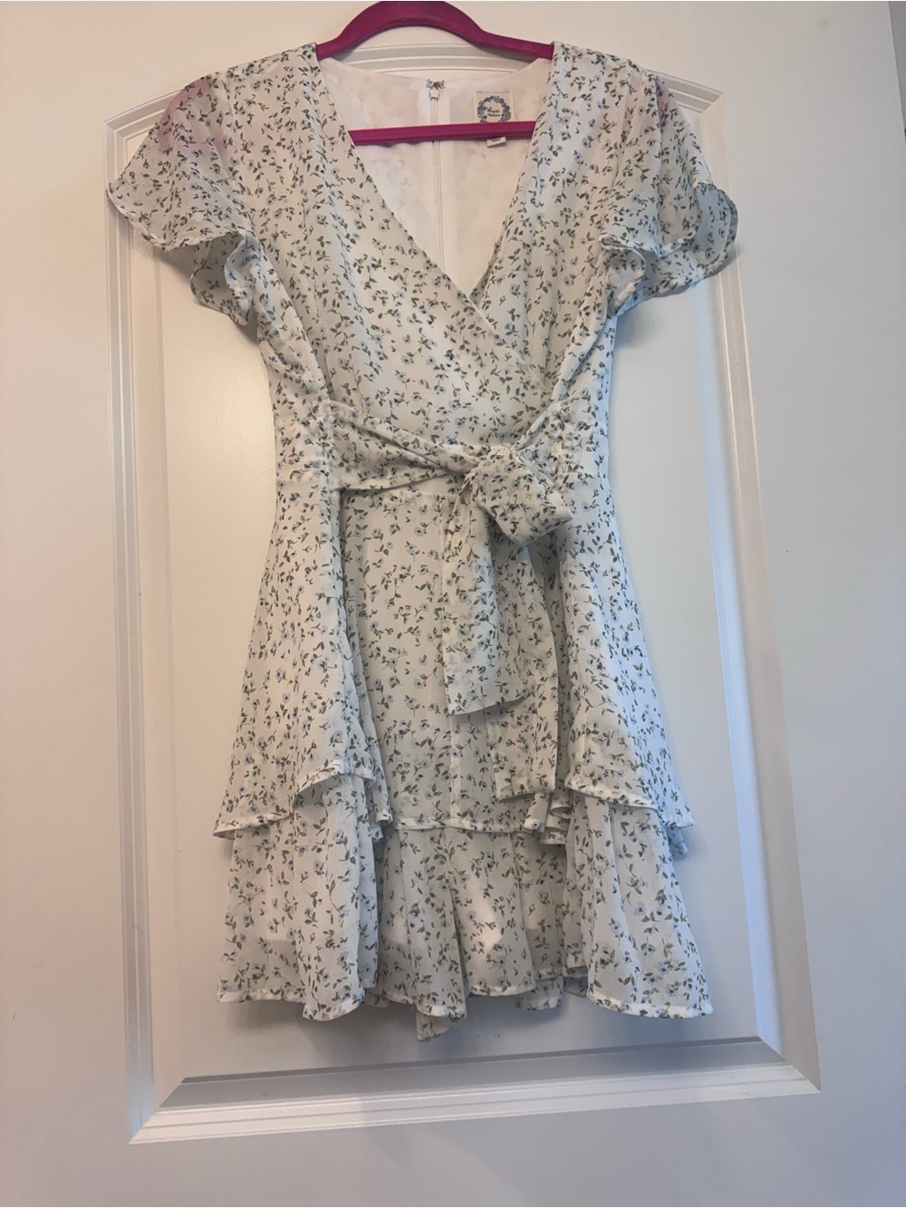 Blue Rain White Floral Romper